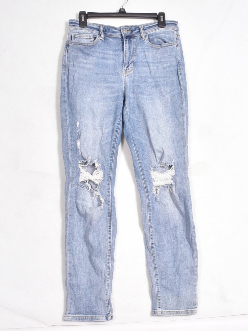 Judy Blue Women's Light Wash Straight Leg Blue Jeans Distressed Size 9/29